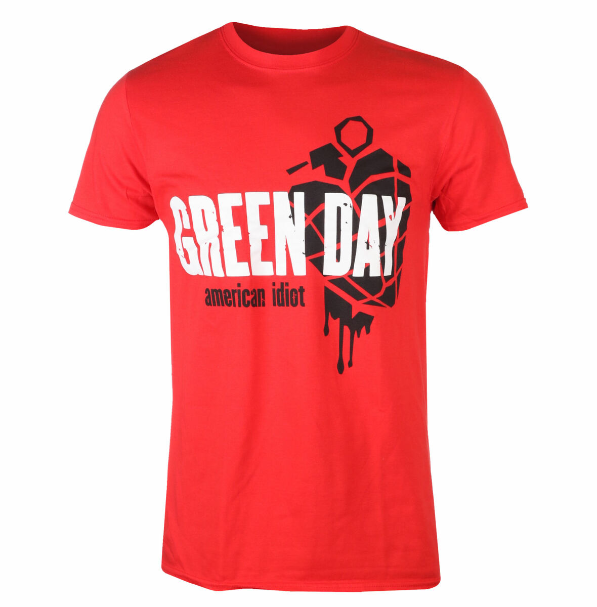 Miesten T-paita GREEN DAY - AMERICAN IDIOT HEART GRENADE - PUNAINEN - PLASTIC HEAD - PHD12451 XXL