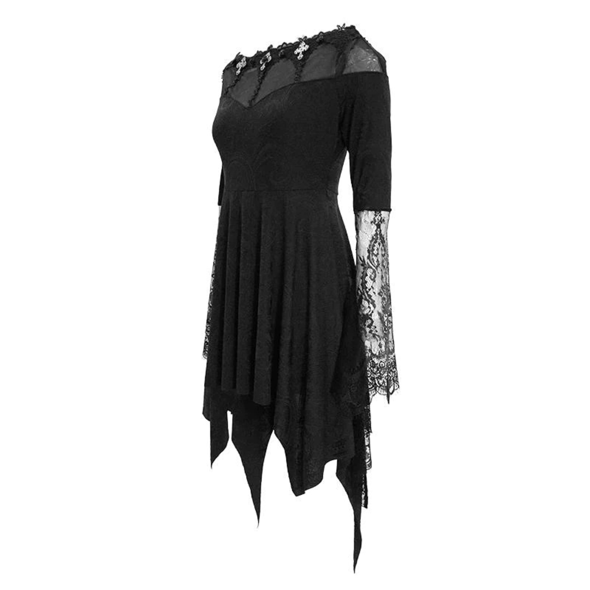 Naisten Mekko DEVIL FASHION - Morticia Gothic Knitted - ESKT029 L-XXL