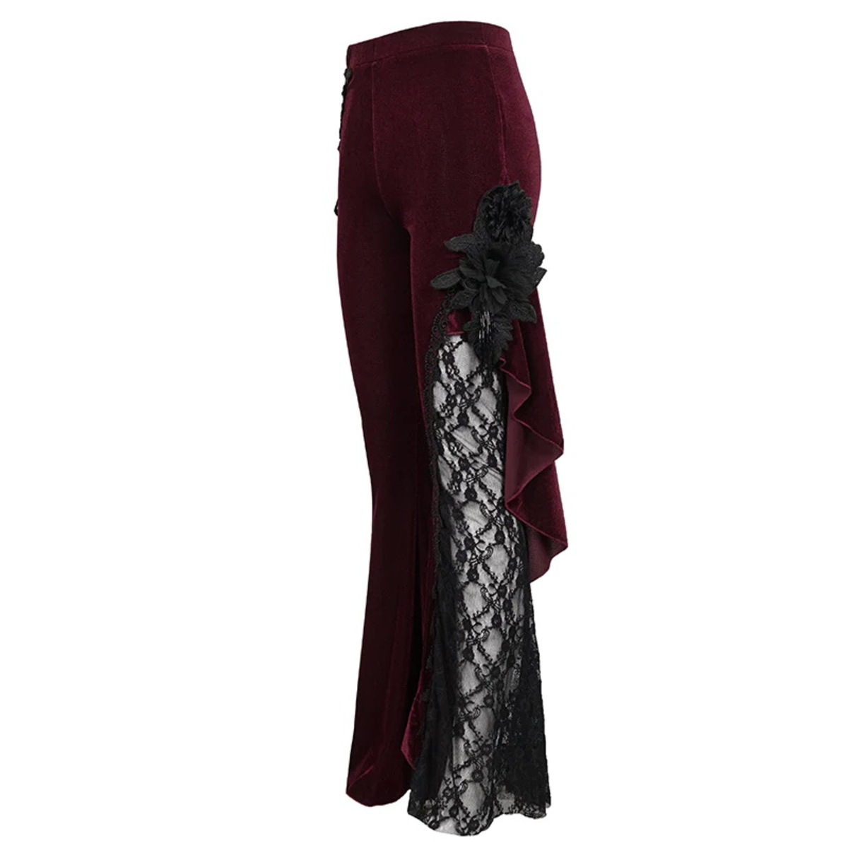 Naisten Housut DEVIL FASHION - Red Wine Velvet Bell XXL