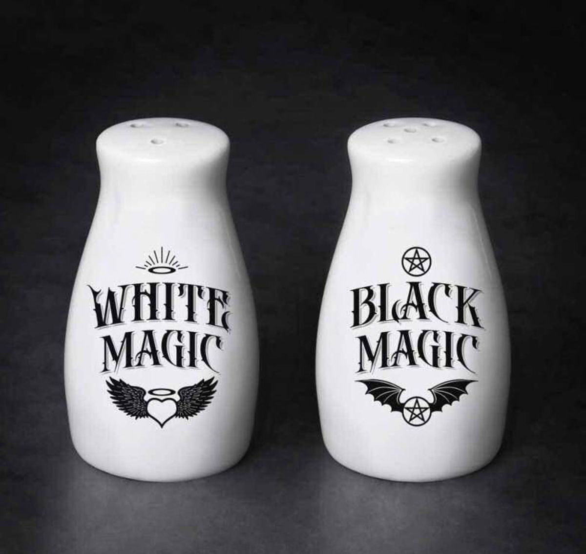 Setti (suola- Ja Pippurisirotin) ALCHEMY GOTHIC - White And Black Magic